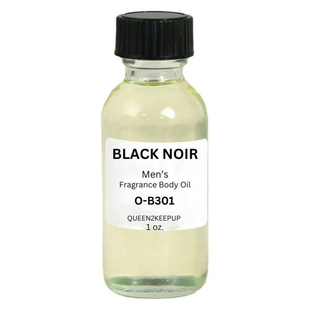 Black Noir Men's Body Oil Dark Fresh Spice Woody Masculine Fragrance Scent 1 oz